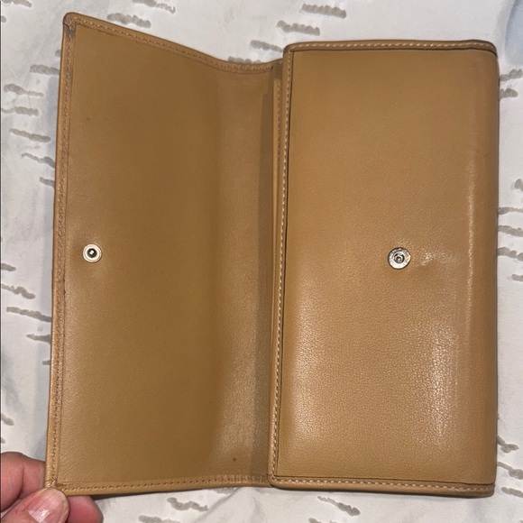 EUC Coach Hampton Trifold Tan Leather Wallet Snap Closure Checkbook Insert - Picture 8 of 8
